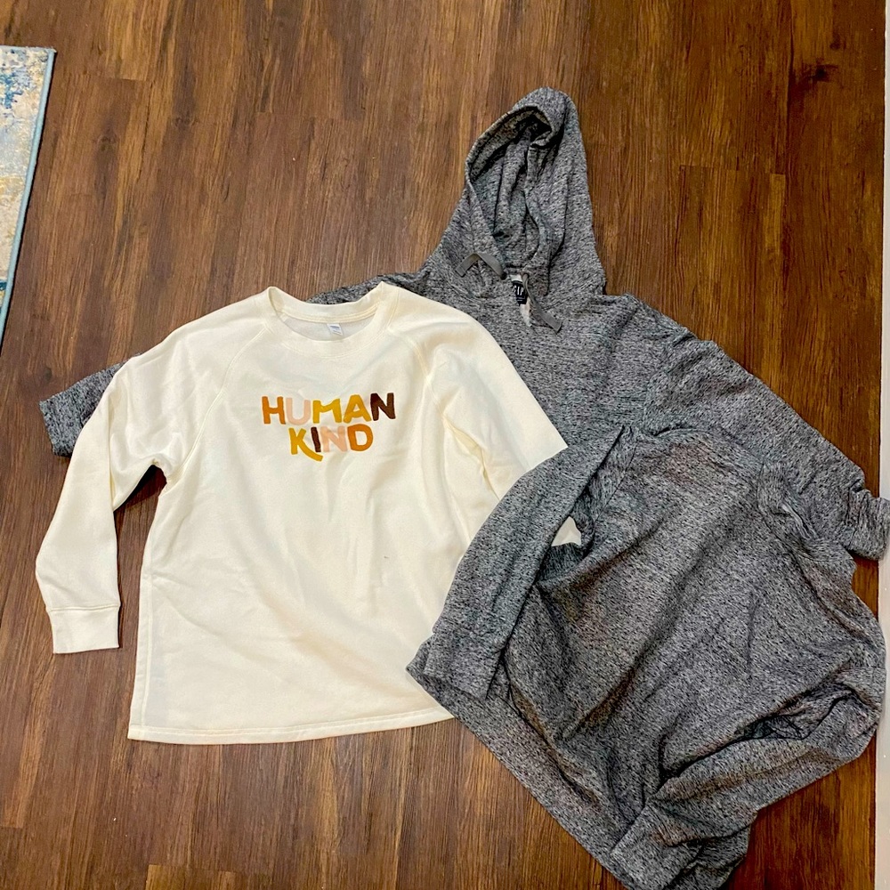 Three maternity sweatshirt bundle